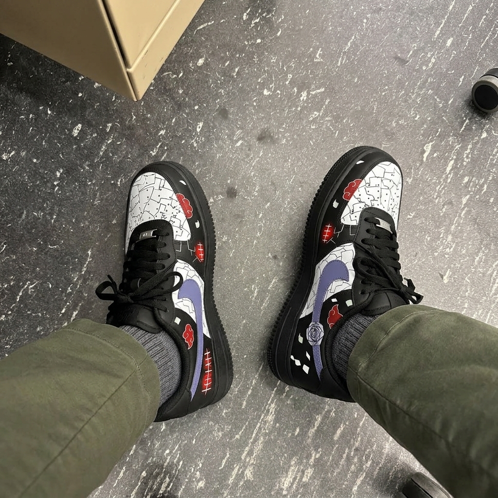 Akatsuki Itachi Uchiha V.3 Custom Court-Low Sneakers photo review