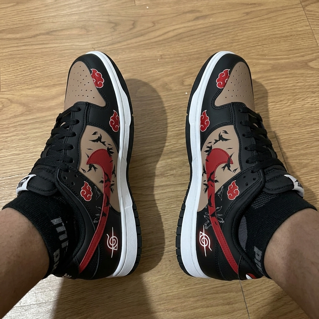 Akatsuki Itachi Uchiha V.3 Custom Court-Low Sneakers photo review