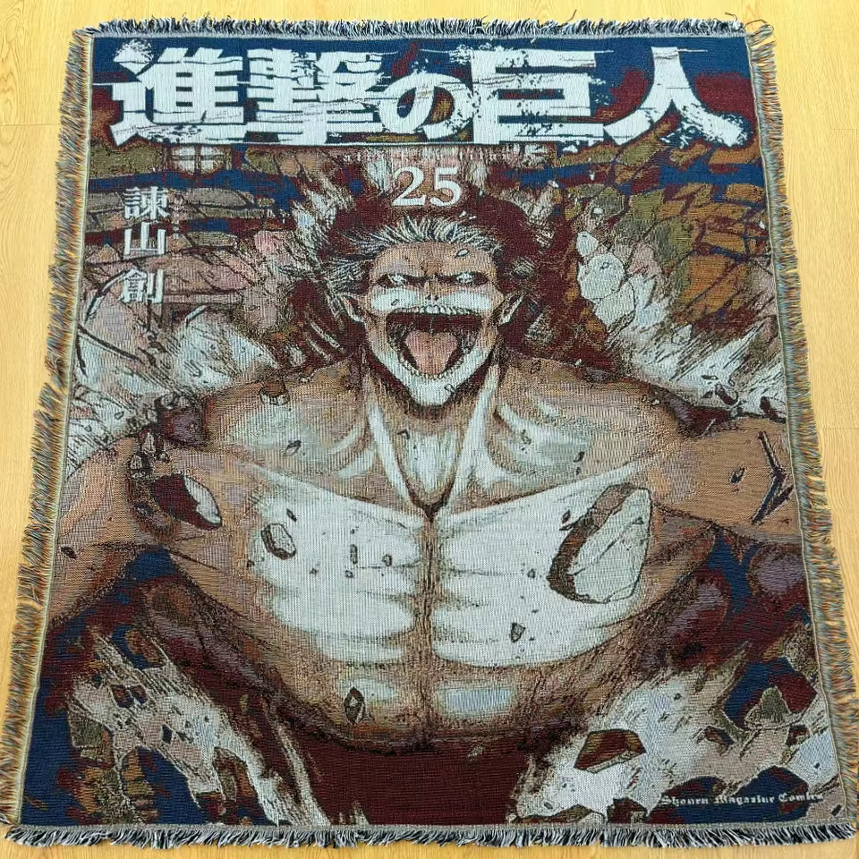 2025 Attack on Titan Eren Anime Cartoon Soft Blankets Throw Blanket New Years Gift Blanket for Picnic Beds Sofa Home Kids Gifts