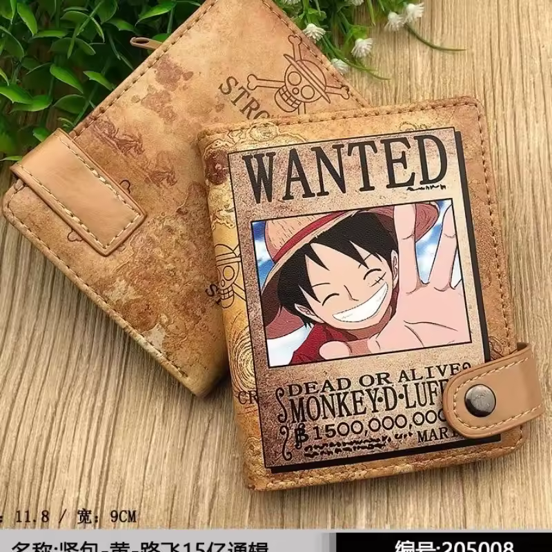 One Piece Animation Peripheral Luffy Personalized Wallet Kawaii Cute Creative Cartoon Coin Purse Card Bag Holiday Gift Wholesale