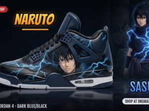 Sasuke Inspired Custom Jordan 4 Sneakers