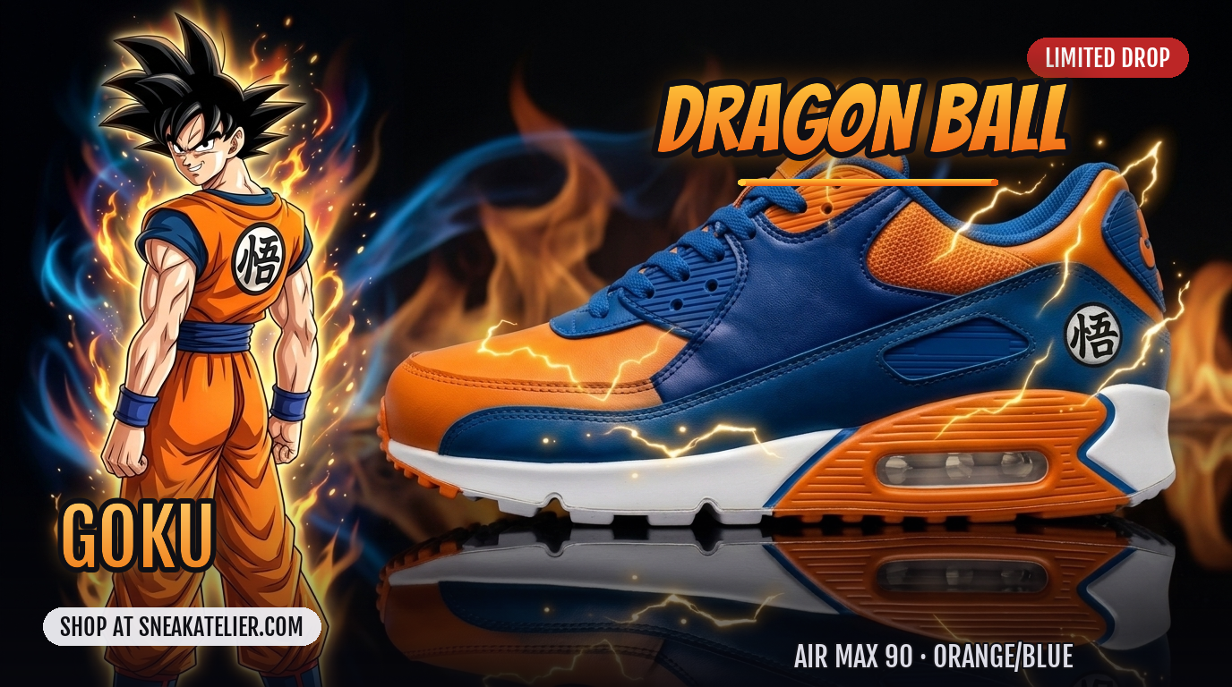 Goku Custom Air Max 90 Sneakers Goku Custom Air Max 90 Sneakers