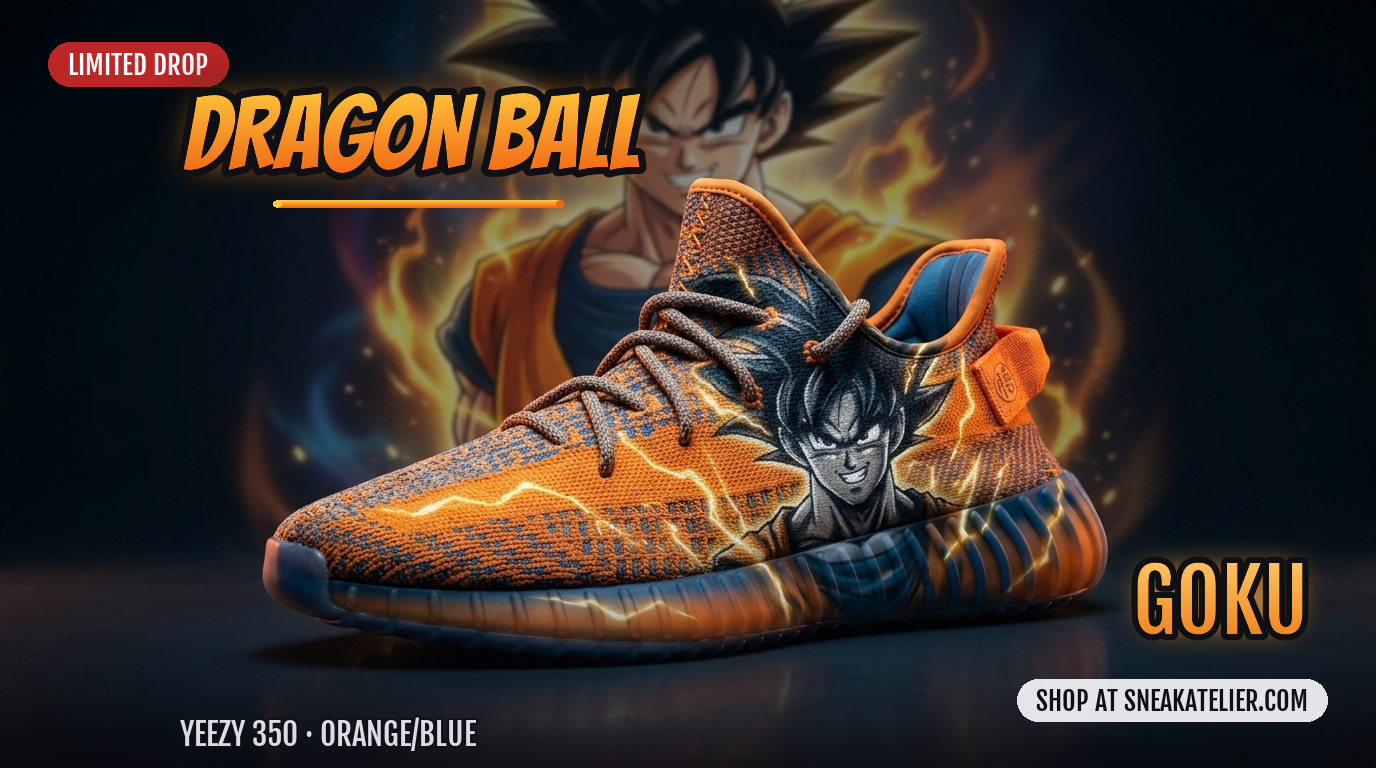Goku Custom Yeezy 350 Sneakers Goku Custom Yeezy 350 Sneakers