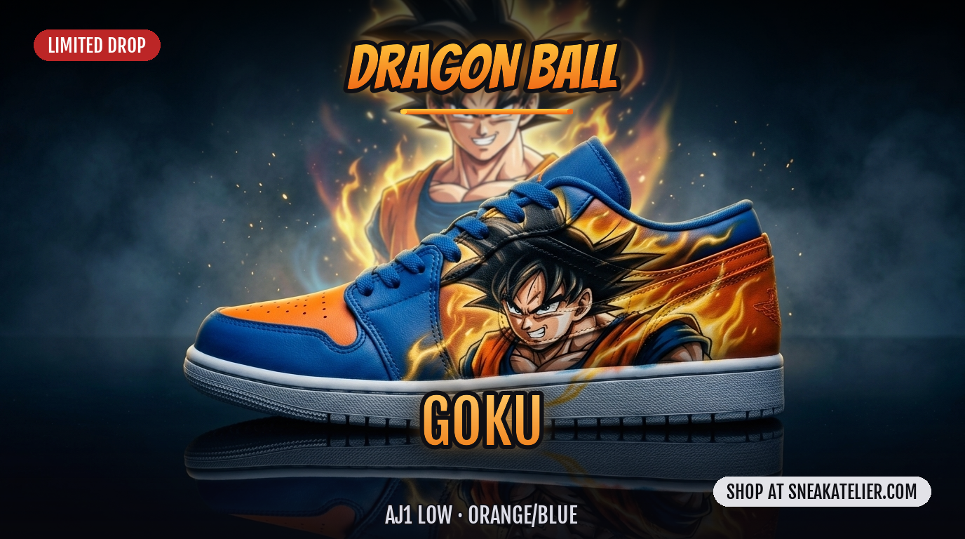 Goku Custom AJ1 Low Sneakers Goku Custom AJ1 Low Sneakers