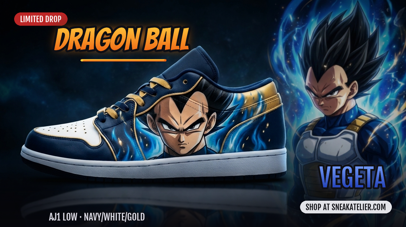 Vegeta Custom AJ1 Low Sneakers Vegeta Custom AJ1 Low Sneakers