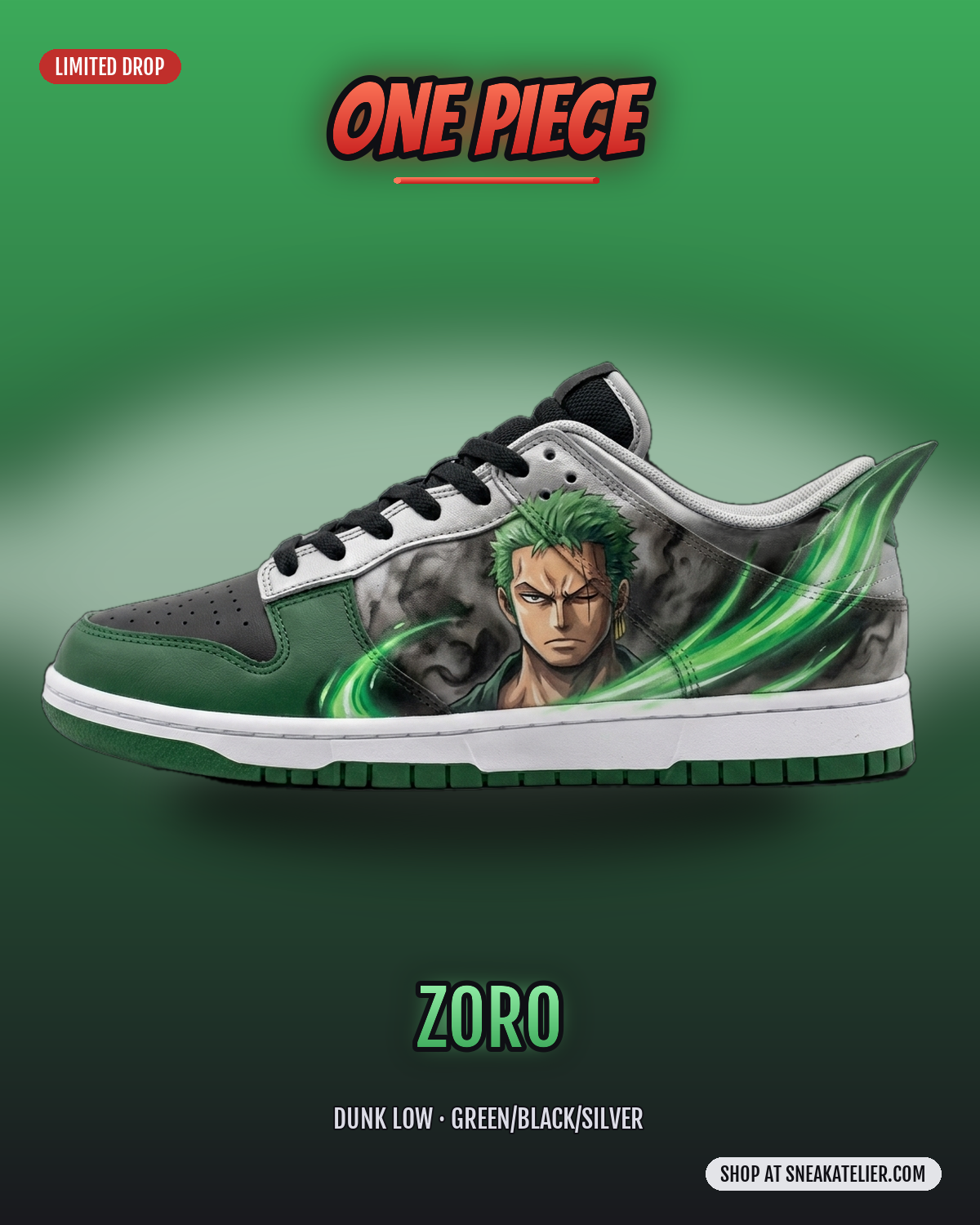 Zoro Custom Dunk Low Sneakers Zoro Custom Dunk Low Sneakers